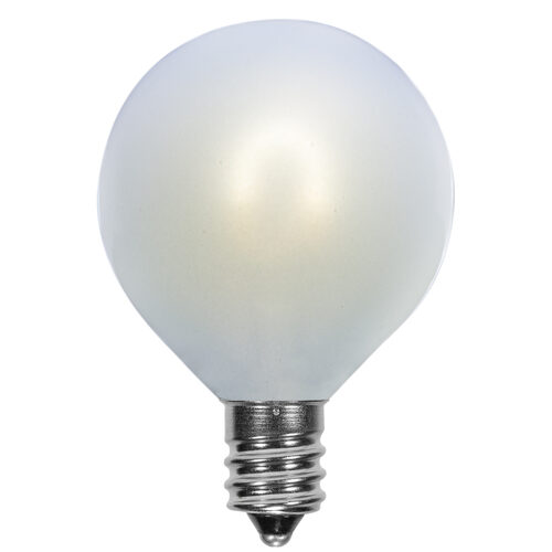 G50 Satin Glass Cool White FlexFilament Globe Light LED Edison Bulbs , E12 - Candelabra Base