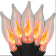 C7 Clear Flicker Flame Commercial Halloween Lights, 25 Lights, 25'