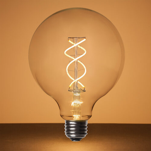 G125 Transparent Glass Warm White FlexFilament Globe Light LED Edison Bulbs 
