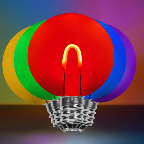 G50 Transparent Acrylic Multicolor FlexFilament Globe Light LED Edison Bulbs , E12 - Candelabra Base