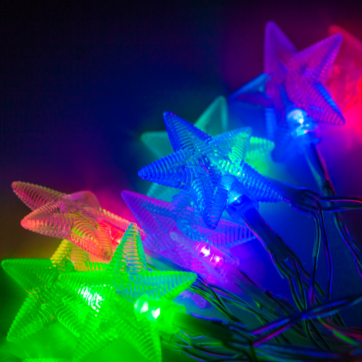 Red Green Blue Battery Operated Star Light LED Lights