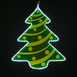 22" Electric Green Lit Tree with Etched Decorative Design 