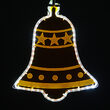 12" Amber Lit Bell with Etched Decorative Design 