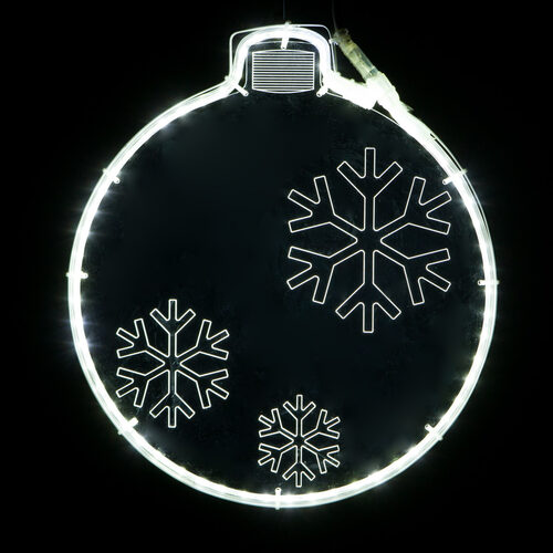 13" Clear Lit Ornament with Etched Snowflake Design 