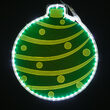 13" Electric Green Lit Ornament with Etched Decorative Design 
