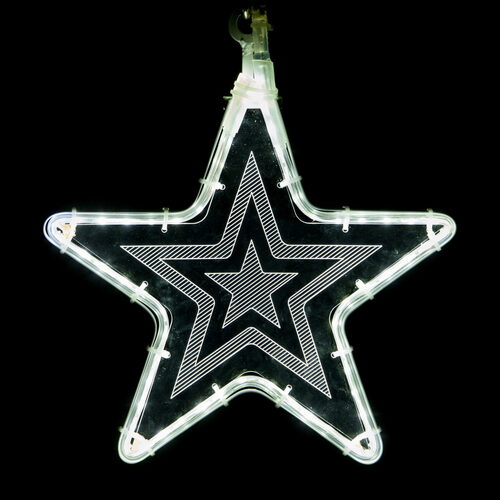 10" Clear Star Light with Etched Star Design 