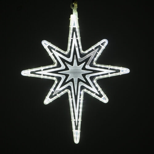 18" Clear Bethlehem Star with Etched Starburst Design 
