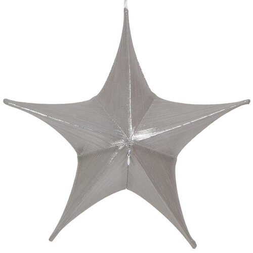 Silver Metallic Unlit Fold Flat Commercial Star