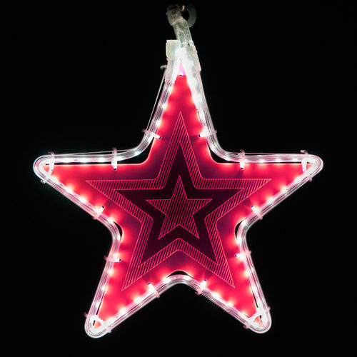 10" Electric Pink Star Light with Etched Star Design 