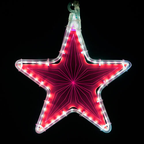 10" Electric Pink Star Light with Etched Geometric Design 