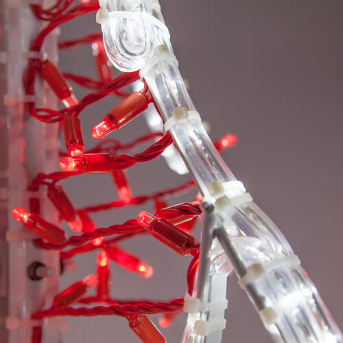 6' Red and White LED Ice Crystal Tree