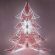 9' Red and White LED Ice Crystal Tree