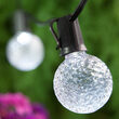 25' Cool White OptiCore LED Patio String Light Set with 25 G50 Bulbs on Black Wire, E12 Base