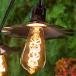 35' FlexFilament Antiqued LED Patio String Light Set with 7 5W ST64 Edison Bulbs on Black Wire