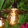 35' FlexFilament Antiqued LED Patio String Light Set with 7 G95 Edison Bulbs on Black Wire