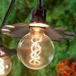 35' FlexFilament LED Patio String Light Set with 7 G95 Edison Bulbs on Black Wire