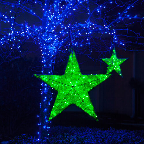 20" Green Metallic Polymesh Commercial Star Light, Green LED Lights