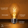 FlexFilament Antiqued LED Patio String Light Set with A19 Edison Bulbs on Black Wire