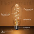 35' FlexFilament LED Patio String Light Set with 7 3W ST64 Edison Bulbs on Black Wire