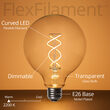 35' FlexFilament LED Patio String Light Set with 7 G125 Edison Bulbs on Black Wire