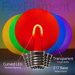 G50 Transparent Acrylic Multicolor FlexFilament Globe Light LED Edison Bulbs , E17 - Intermediate Base