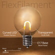 G50 Transparent Acrylic Warm White FlexFilament Globe Light LED Edison Bulbs , E17 - Intermediate Base