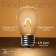 S14 Transparent Acrylic Warm White FlexFilament LED Bulbs 