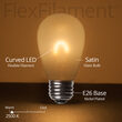 S14 Satin Glass Warm White FlexFilament LED Bulbs 