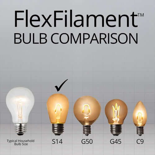 S14 Satin Glass Cool White FlexFilament LED Bulbs 
