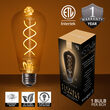 35' FlexFilament Antiqued LED Patio String Light Set with 7 5W ST64 Edison Bulbs on Black Wire