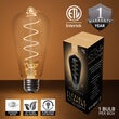 35' FlexFilament LED Patio String Light Set with 7 3W ST64 Edison Bulbs on Black Wire