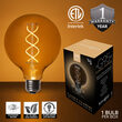35' FlexFilament Antiqued LED Patio String Light Set with 7 G95 Edison Bulbs on Black Wire