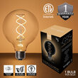 35' FlexFilament LED Patio String Light Set with 7 G95 Edison Bulbs on Black Wire