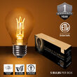 35' FlexFilament Antiqued LED Patio String Light Set with 7 A19 Edison Bulbs on Black Wire