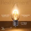 C9 Transparent Glass Warm White FlexFilament LED Bulbs 