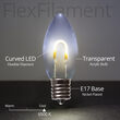 C9 Transparent Acrylic Cool White FlexFilament LED Bulbs 