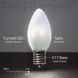C9 Satin Glass Cool White FlexFilament LED Bulbs 