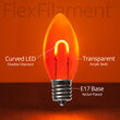 C9 Transparent Acrylic Amber FlexFilament LED Bulbs 