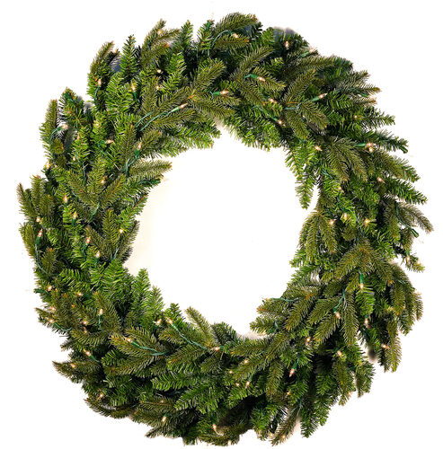 24" Fraser Fir Prelit Wreath, 50 Clear Mini Lights