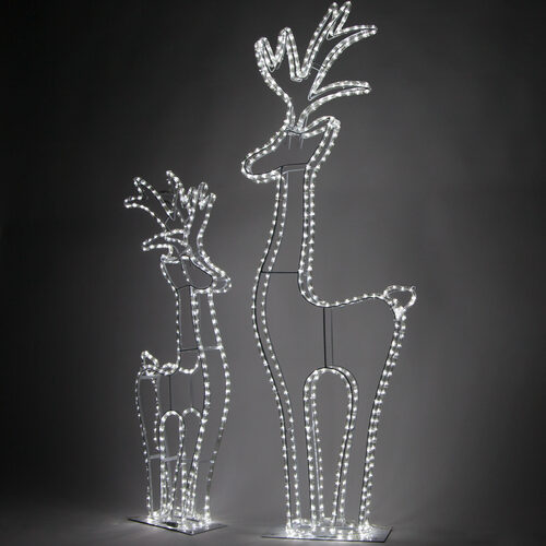 48" 3D LED Standing Reindeer, Cool White Lights