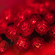 70 G12 Red LED String Lights, Green Wire, 4" Spacing