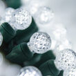 G12 Razzberry Cool White LED Christmas Lights on Green Wire