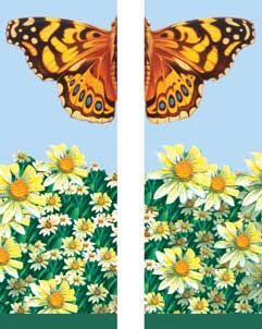 Butterfly and Daisies Light Pole Banner