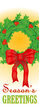 Holly Wreath and Bow Light Pole Banner