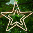 24" Double 5 Point Star, Warm White Lights 