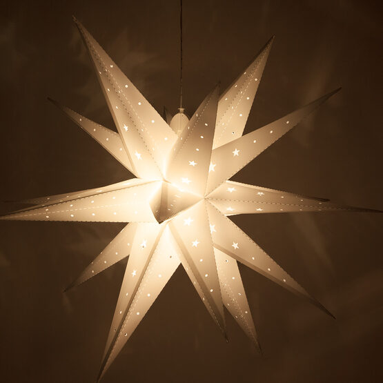 White Aurora Superstar Tm Moravian Star Light Fold Flat