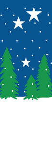 Winter Trees and Stars Light Pole Banner