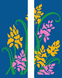 Yellow and Pink Flowers Light Pole Banner