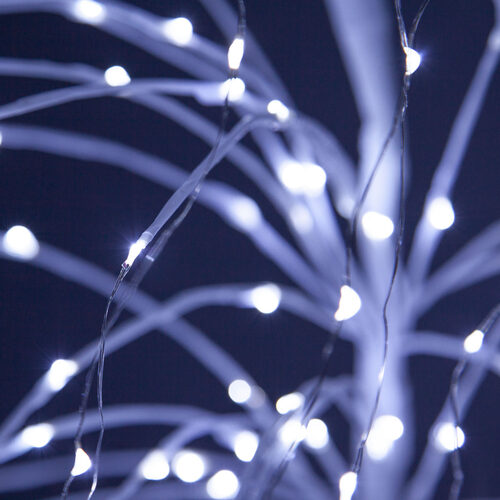 54" White Lighted Willow Falling Branches, 5V, Cool White LED Fairy Lights