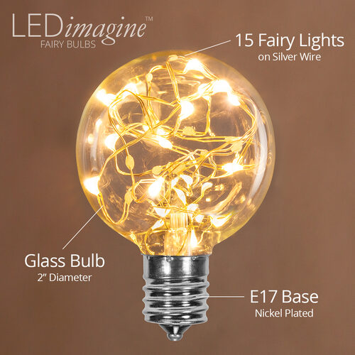 G50 Warm White LEDimagine TM Fairy Light Bulbs, E17 - Intermediate Base